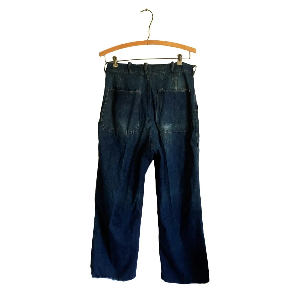 Button Fly US Navy Indigo Denim Trousers