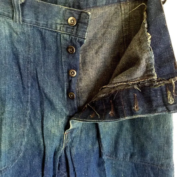 Button Fly US Navy Indigo Denim Trousers