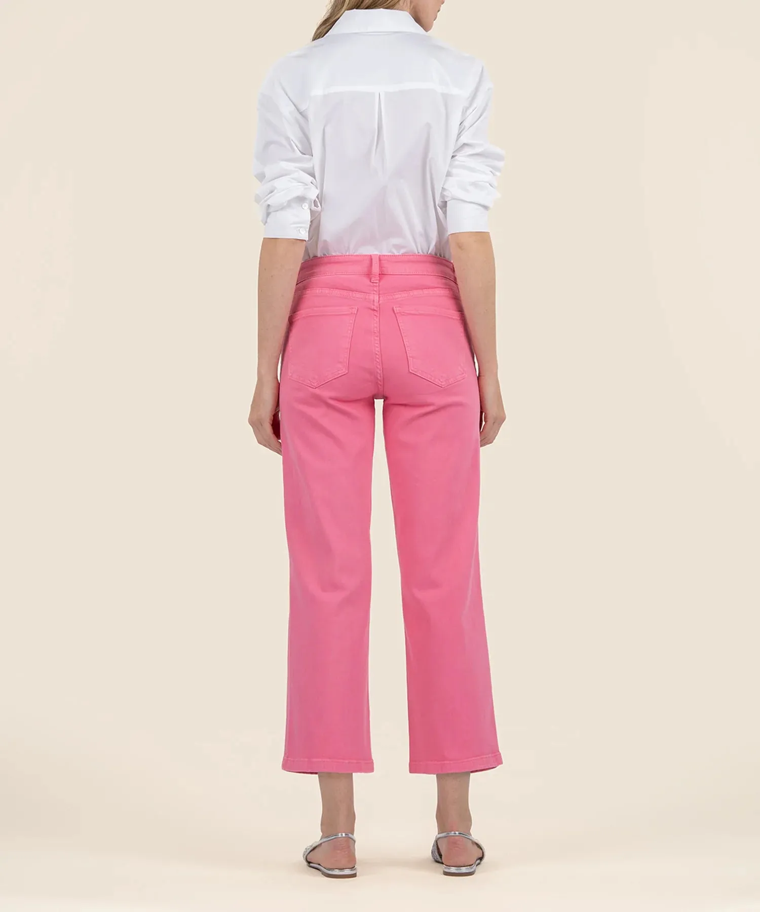 Charolette High Rise Wide Leg- Sugar Coral