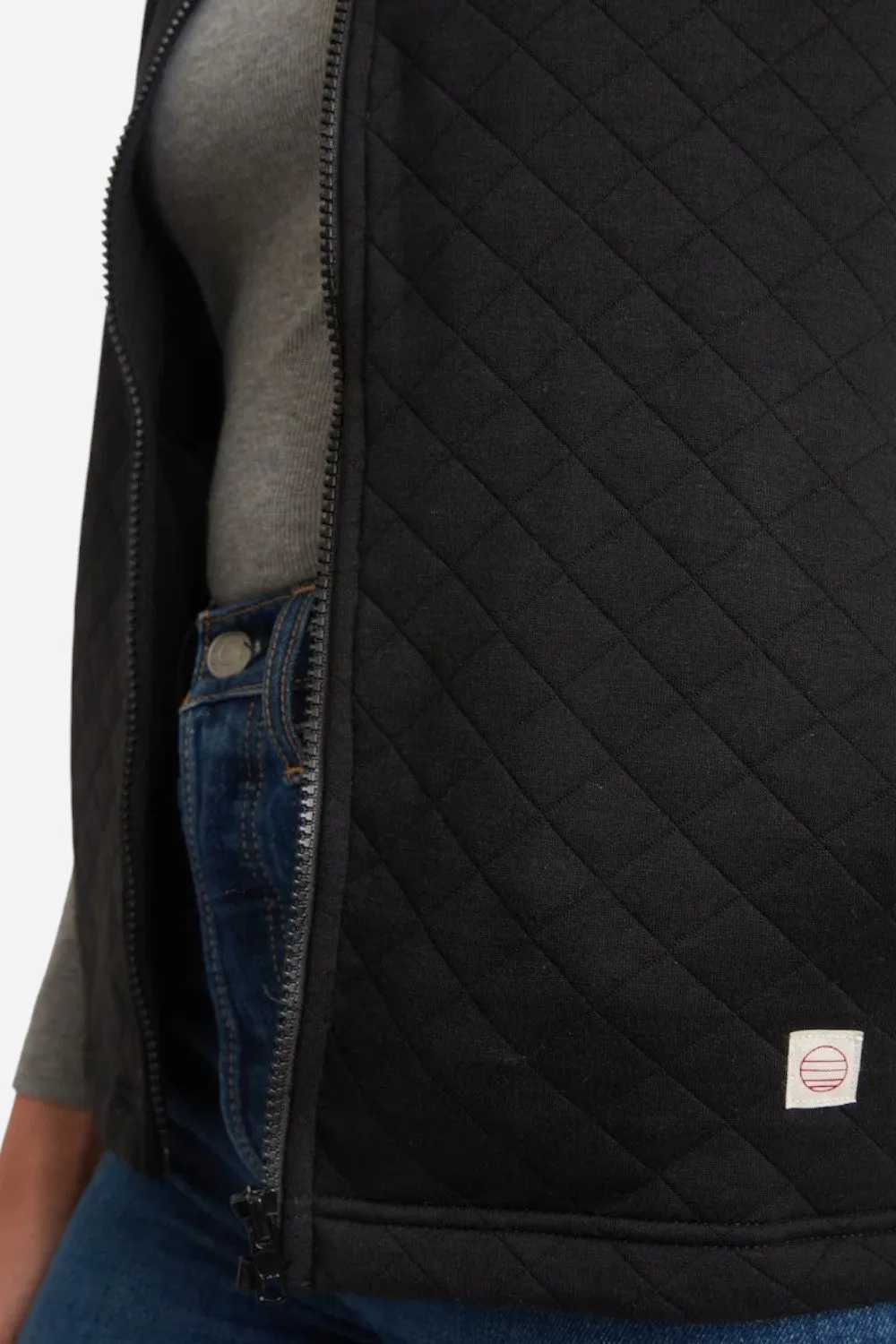 Marine Layer Corbet Full Zip Vest in Black