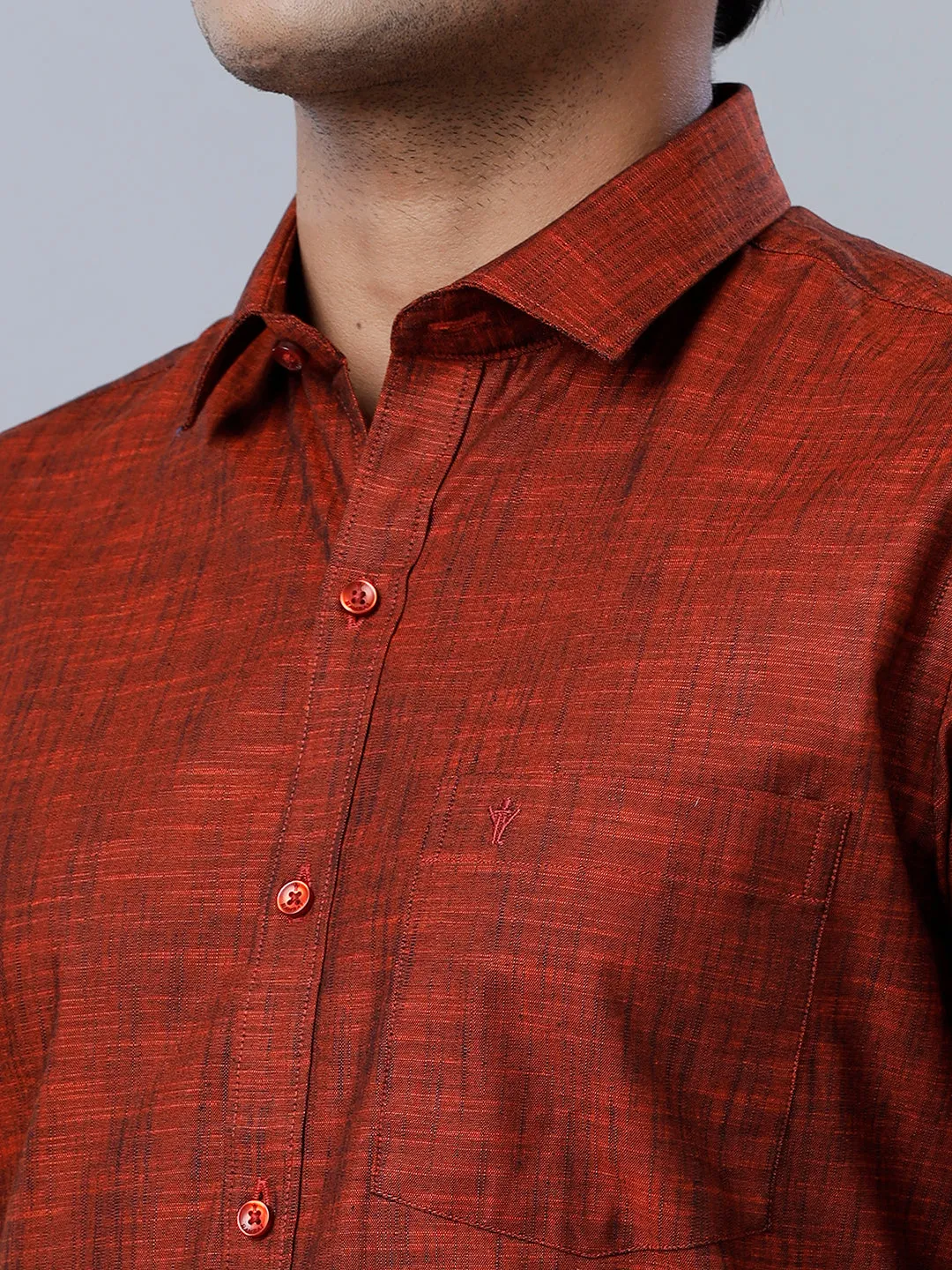 Men 100% Cotton Shirt Dark Maroon GT28