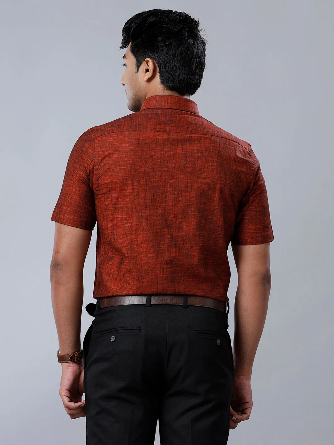 Men 100% Cotton Shirt Dark Maroon GT28