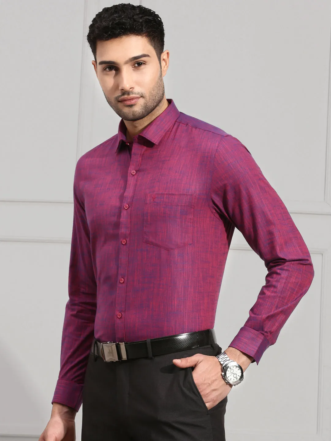 Men 100% Cotton Shirt Purple CL2 GT4