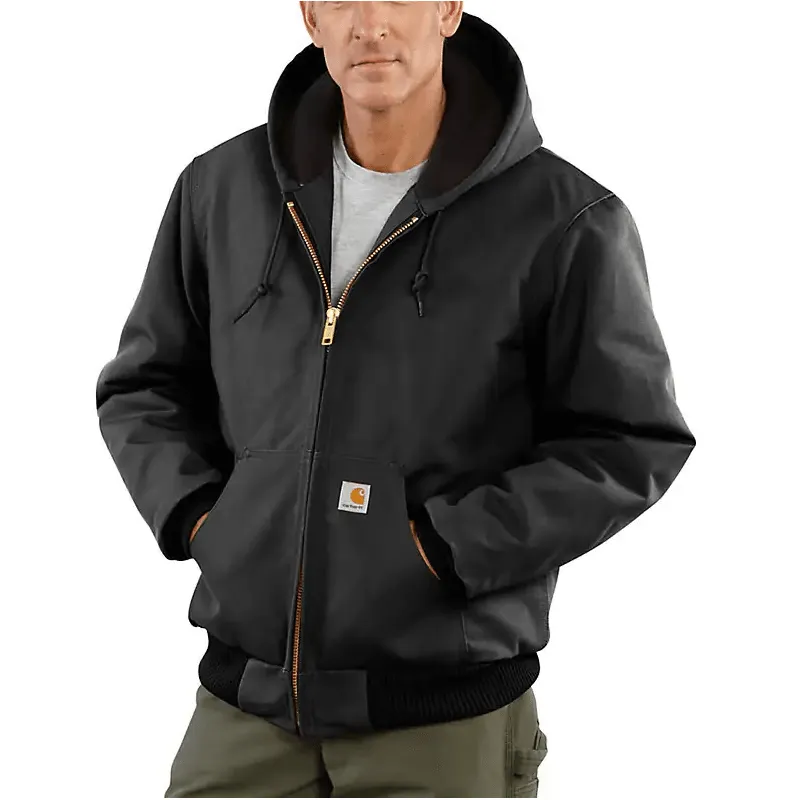 Men's Carhartt Flannel-Lined Active Jac J140 - Loose Fit - Firm Duck J140-BLK