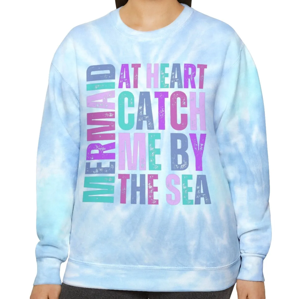 Mermaid at Heart Women's Comfort Colors Tie Dye Sweatshirt