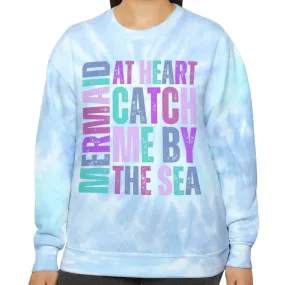 Mermaid at Heart Women's Comfort Colors Tie Dye Sweatshirt
