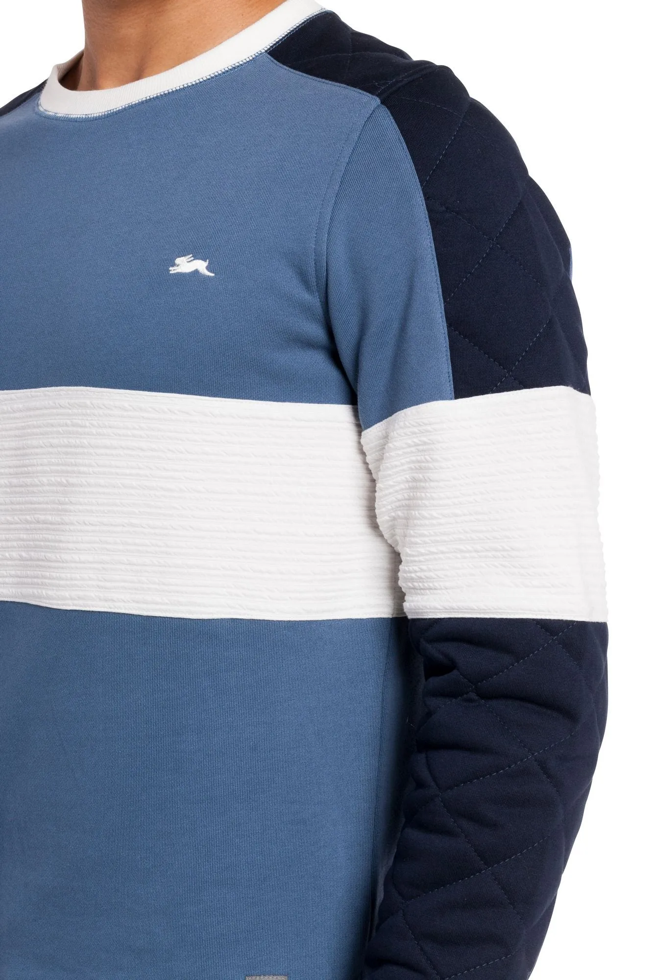 Pratt | Crew Neck Color Block Knit Top