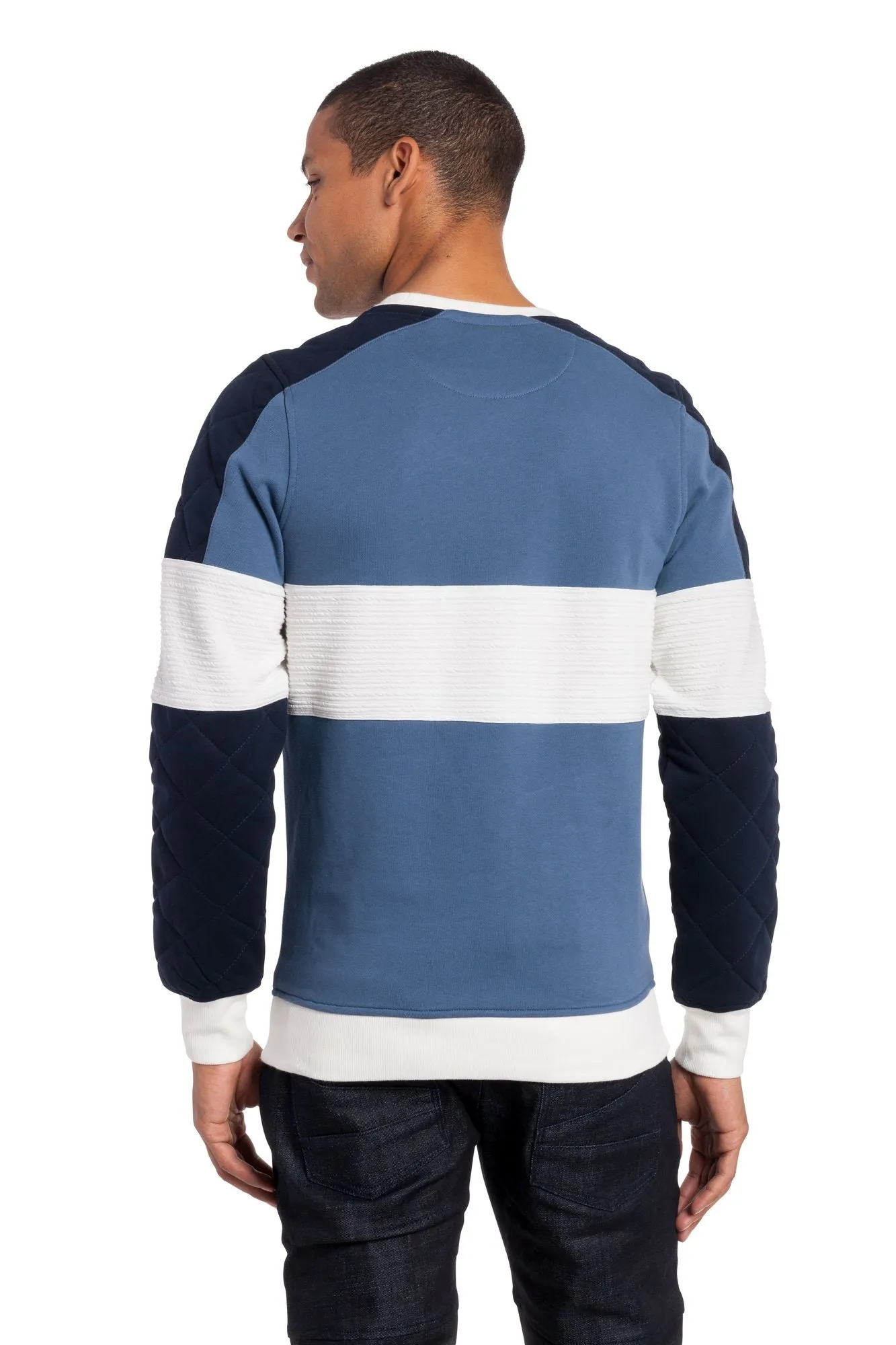 Pratt | Crew Neck Color Block Knit Top