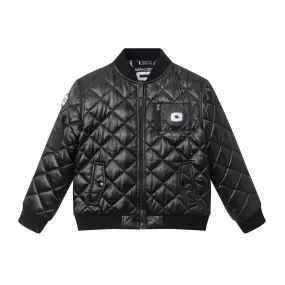 SPACEONE x Andy & Evan® | Kids (4-16) Quilted Bomber with LED Light | Black