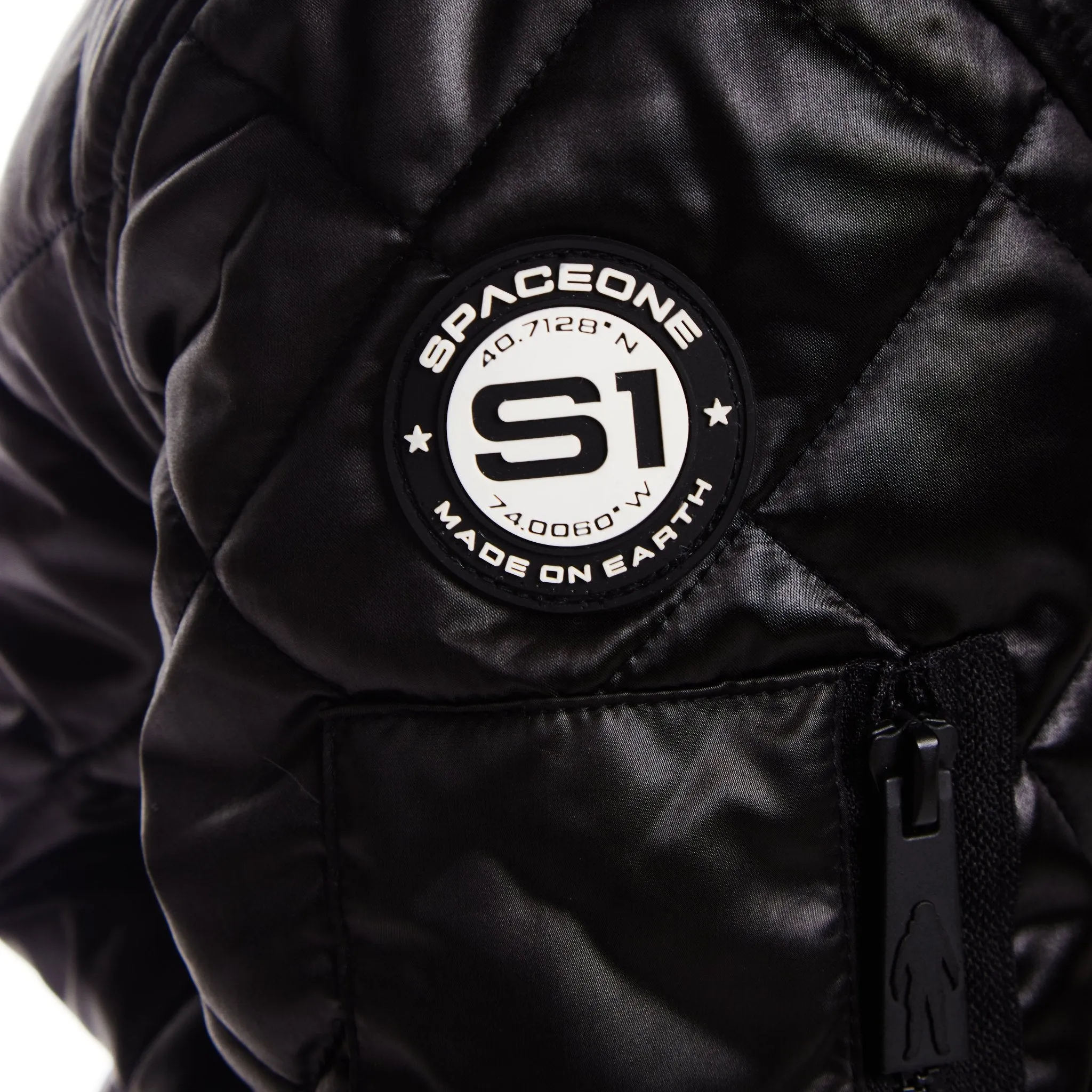 SPACEONE x Andy & Evan® | Kids (4-16) Quilted Bomber with LED Light | Black