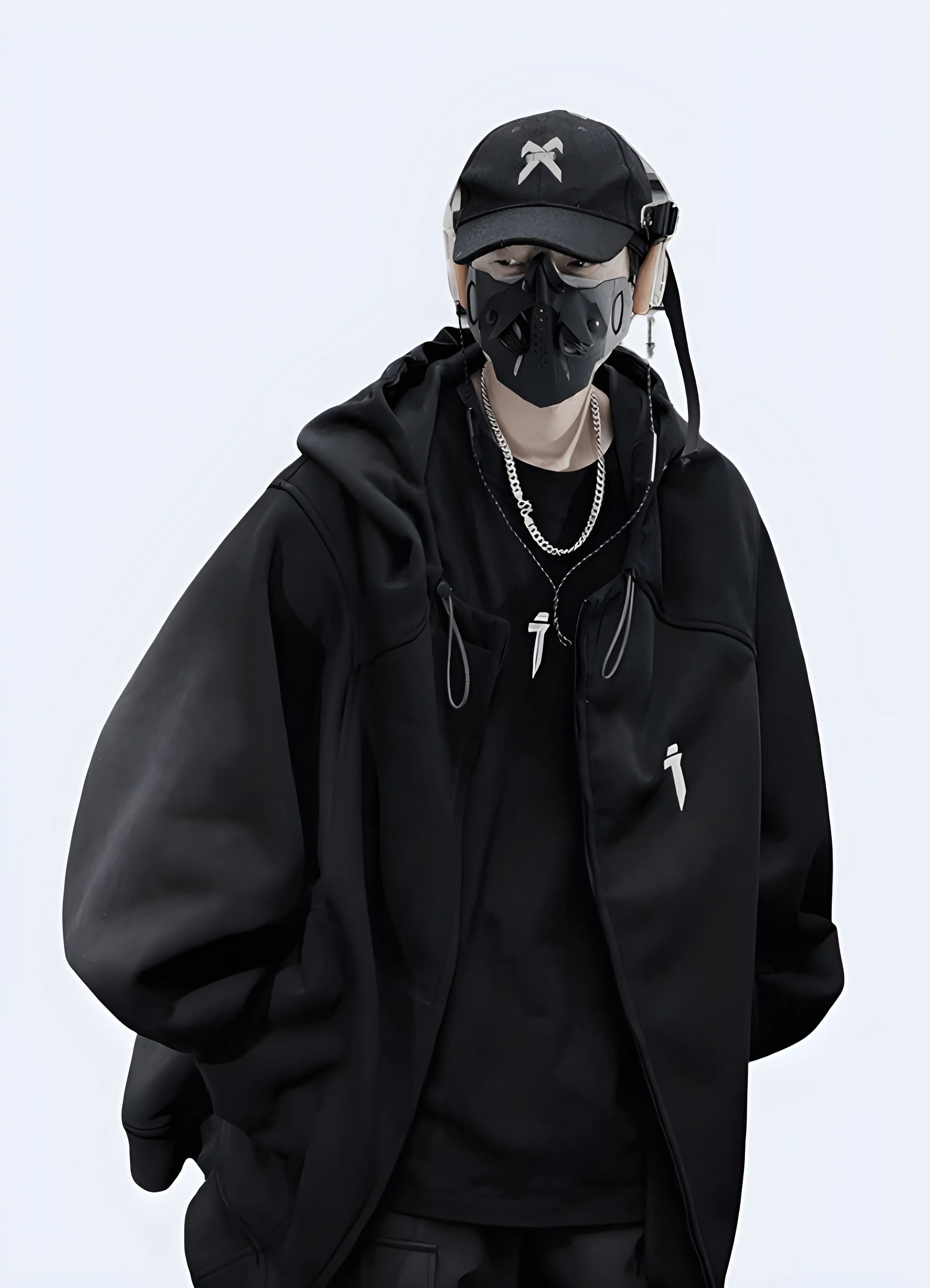 Streetwear Round Neck Unisex Zip-Up Hoodies