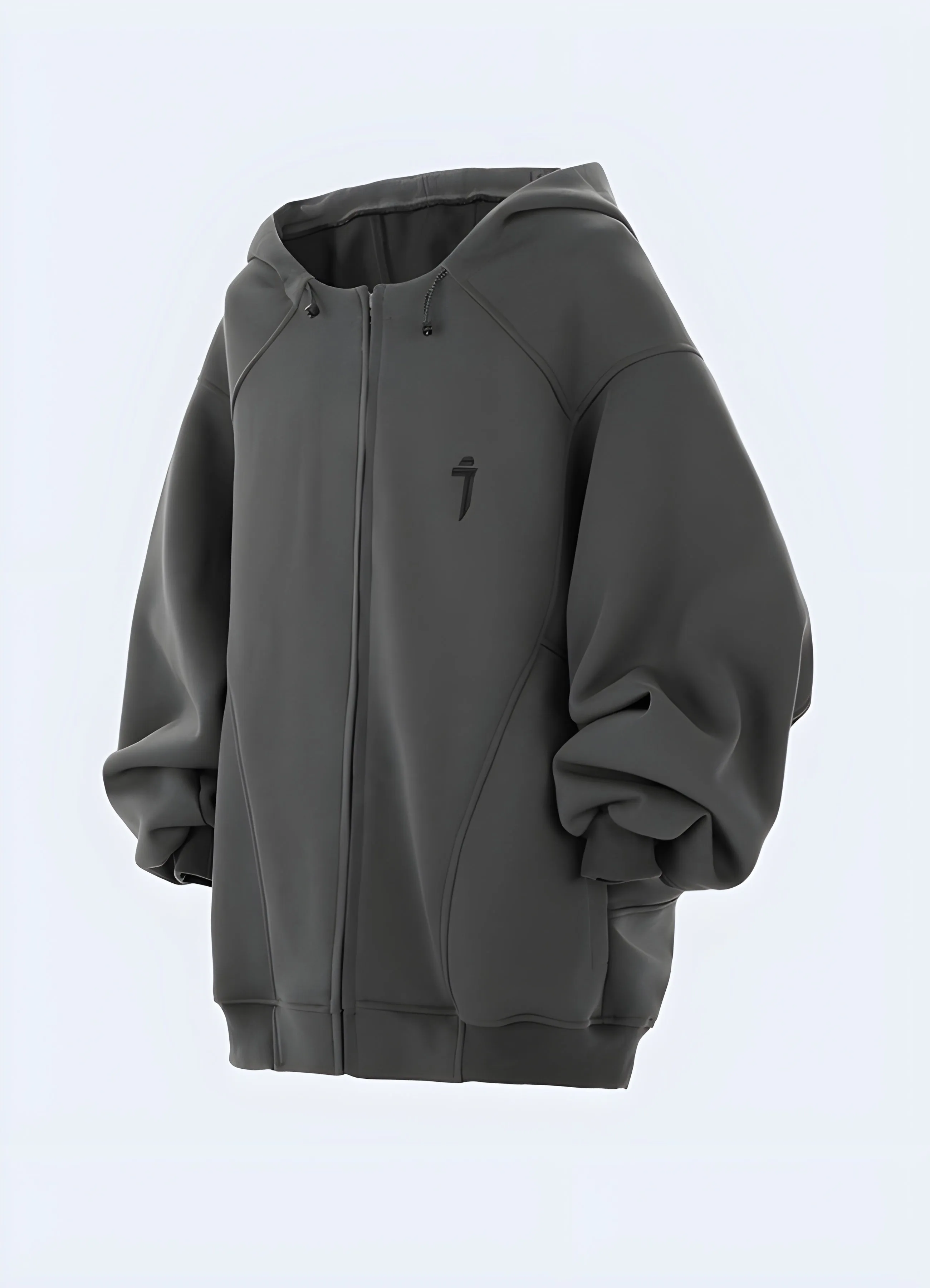 Streetwear Round Neck Unisex Zip-Up Hoodies
