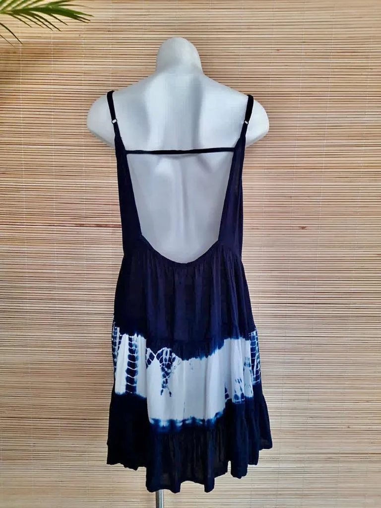 TOP/ DRESS HORIZONTAL New Tie Dye Navy/ White