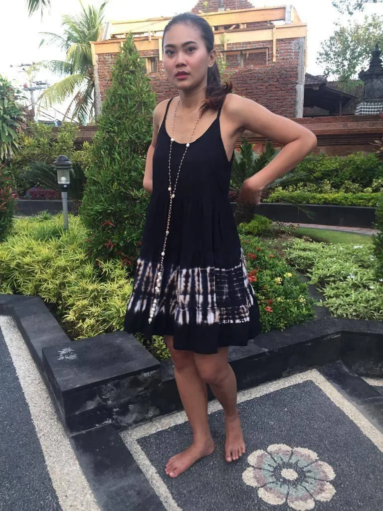 TOP/ DRESS HORIZONTAL Tie Dye and Plain Black, White