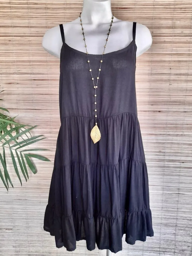 TOP/ DRESS HORIZONTAL Tie Dye and Plain Black, White